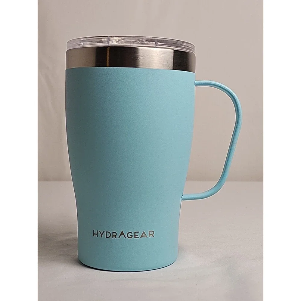 HydraGear 18 oz Insulated Stainless Steel Travel Mug with Handle Blue